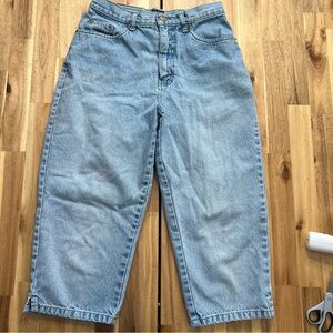 Vintage Bill Blass Easy Fit Capri Jeans 6P High Waist Light Wash